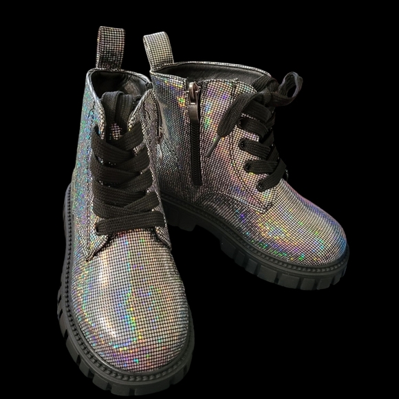 NIB Nova Kids Mini Disco Ball Size 12 Lace Up Boots Combat,Disco,box Has Damage - Picture 12 of 16